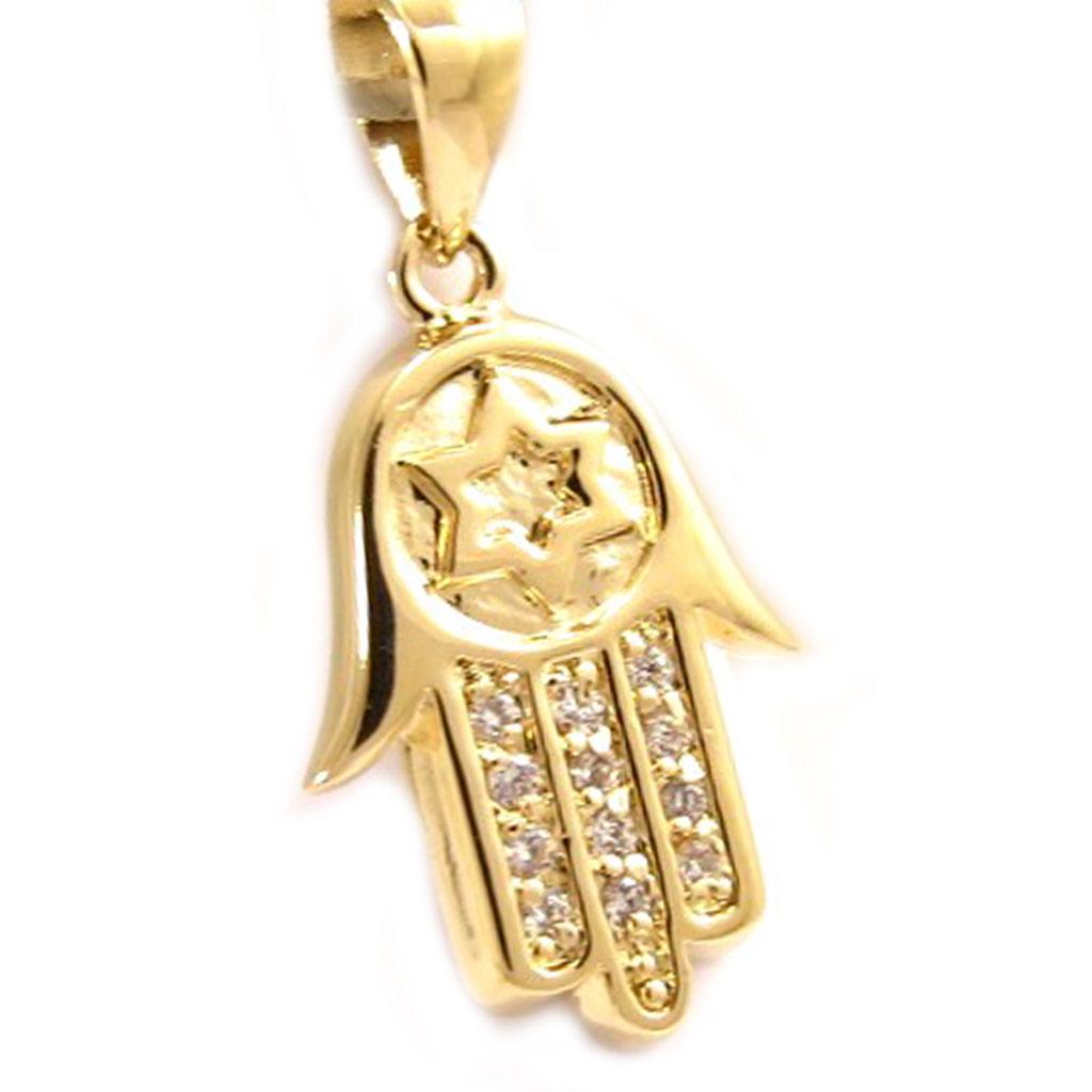 Les Trésors De Lily [L4376] - Gold Plated Pendant 'Hand of Fatma' Golden
