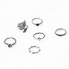 Bohemian 6-Piece Set With Diamond Leaf Ring Open Jewelry Combination