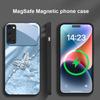 An Elegant Blue Butterfly For Samsung S25 S25 Edge S25Ultra S8 9 10 20 S21 Pro 22 Plus S23 FE S24 Ultra Magsafe Glass Phone Case