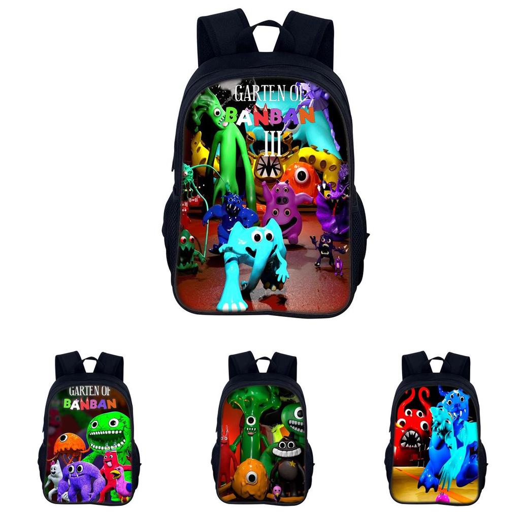 Garten Of Banban 3 40cm Leichter Nylon-Rucksack Mit Entzückendem Cartoon-Druck Ideal Für Kinder der 3.-4. Klasse