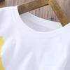 2025 Autumn Big Kids Banana Print Fake Two-Piece Casual T-Shirt