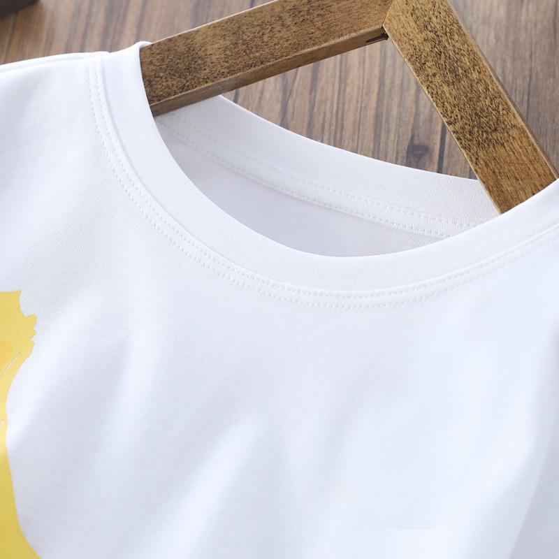 2025 Autumn Big Kids Banana Print Fake Two-Piece Casual T-Shirt