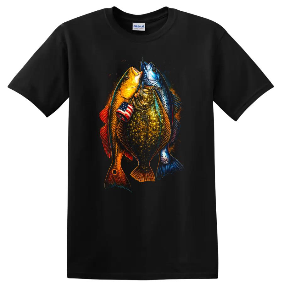 Fish Graphic Art Fishing T Shirt Fish Lover Design Angler Tee
