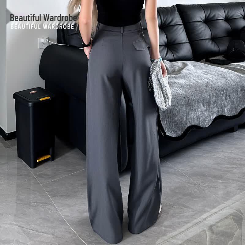 BEAUTIFUL WARDROBE Women's High-Waisted Wide-Leg Suit Pants