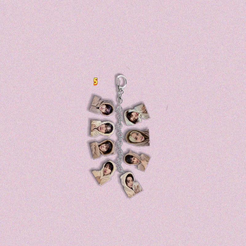 Stray Kids Multi-Charm Acrylic Keychain, Kpop Member Photo & Cartoon & SKZOO Character Dangling Charms, STAY Fans Collectible Bag Pendant