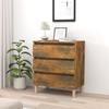 Buffet - Smoked Oak - 60x35x69 Cm - 3 Drawers - Engineered Wood - Contemporary Design