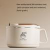 304 Stainless Steel Ramen Bowl Set Foldable Cutlery Included Lunch Box with Lid For Small Space Dormitories
