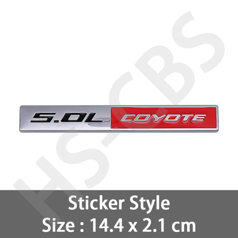 1Pc Metal 5.0L Coyote Badge Rear Trunk Logo Car Fender Decal Coyote Front Grill Hood Emblem Grille Car Sticker Auto Dody Accessories