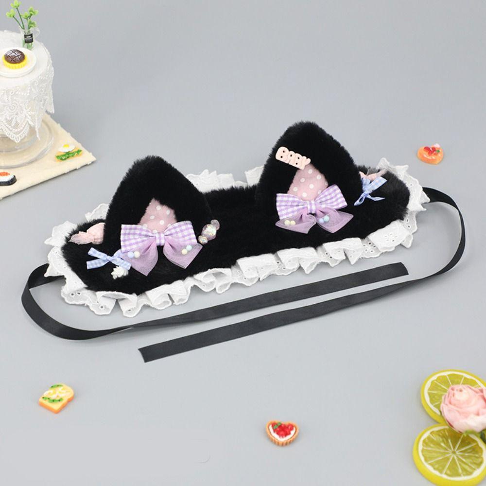 Lace Bear Ear Hair Band Furry Lolita Bandeau Funny Cat Ears Headband  Lolita Accessories