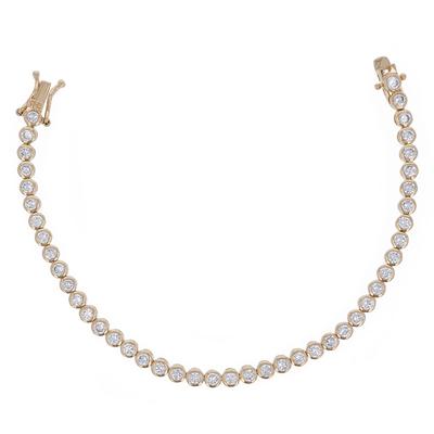 [R4755] - Gold-plated Bracelet 'Rivières De Cristal' White Gold - 18 Cm 4 Mm