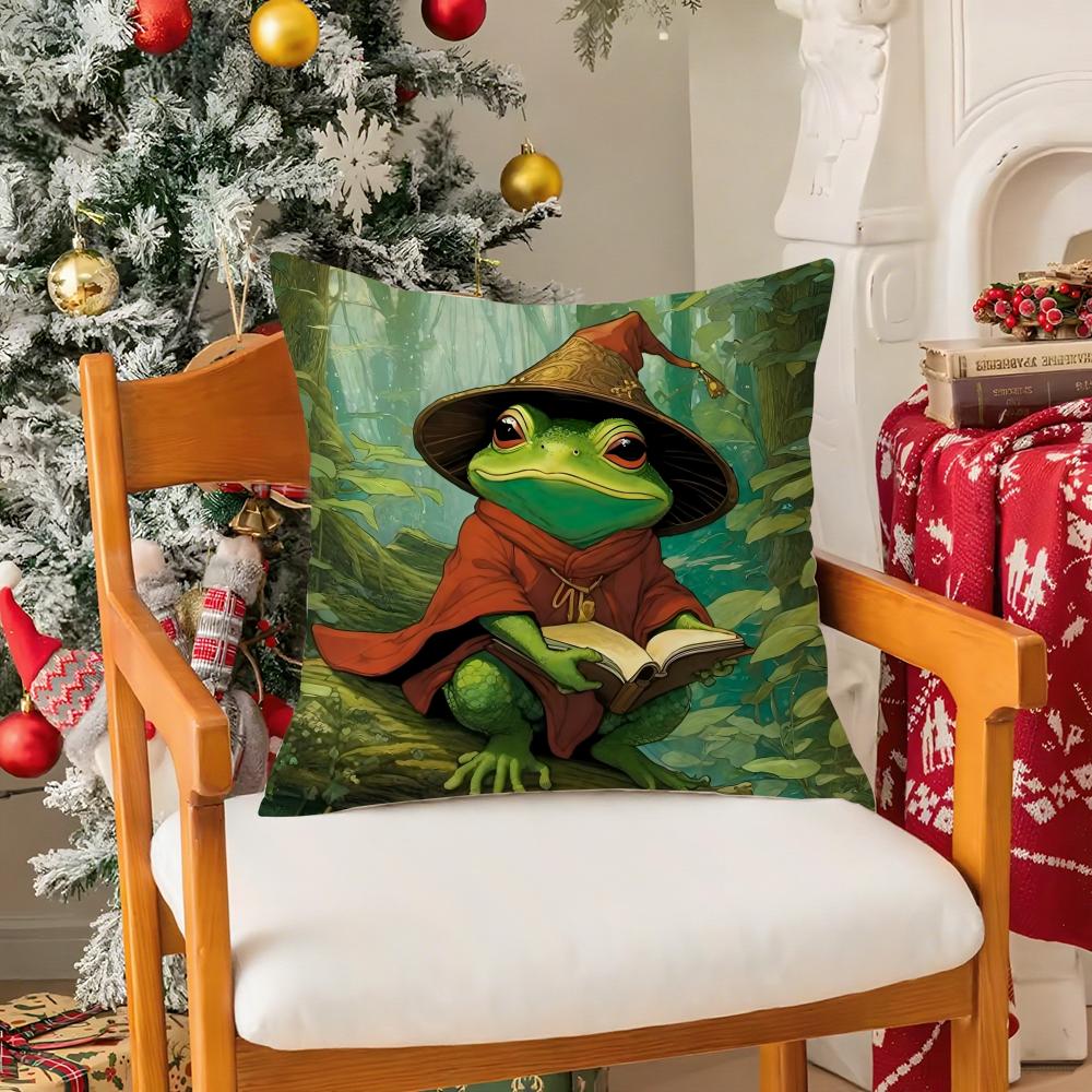 

Floral MMrs Frog CARTOON Pillow Case Silky Short Plush With Invisible Zipper Dustproof Sofa Cushion Cover For Home Decor 30X30cm