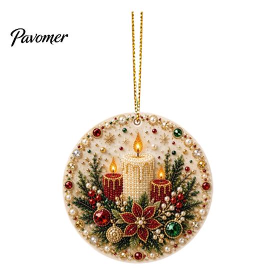 Holiday Tree Decorations Christmas Acrylic Hanging Ornament, Double Side Printed Decorative Piece Decor Pendant, Festive Home Decoration Gift