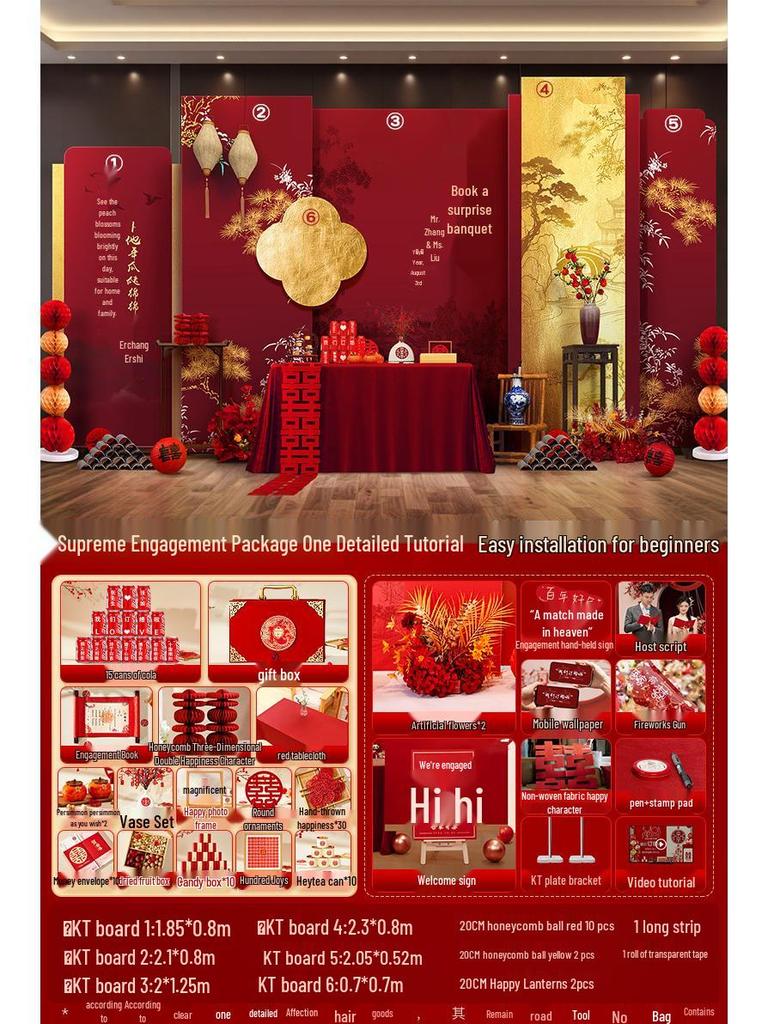 Celebrity Engagement Banquet Decoration Set - High-End Hotel Table and Home Decorative Supplies