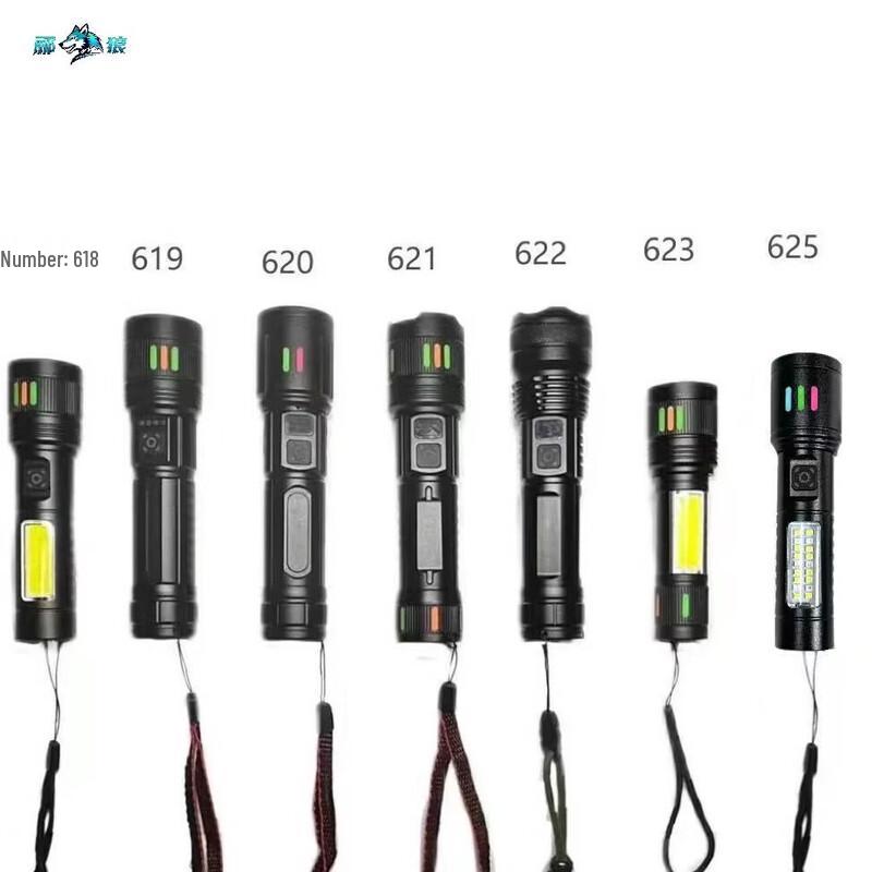 Lilang White Laser Zoomable Tactical Flashlight with COB Warning Light