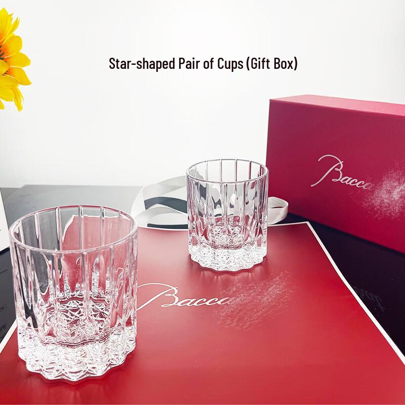 

LISM Starburst Engraved Crystal Whiskey Glasses Pair