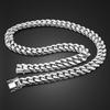 Handmade Cuban Whip Necklace Electroplated Thick Rhodium Gold Classic Men'S 12Mm Chain Silver Jewelry