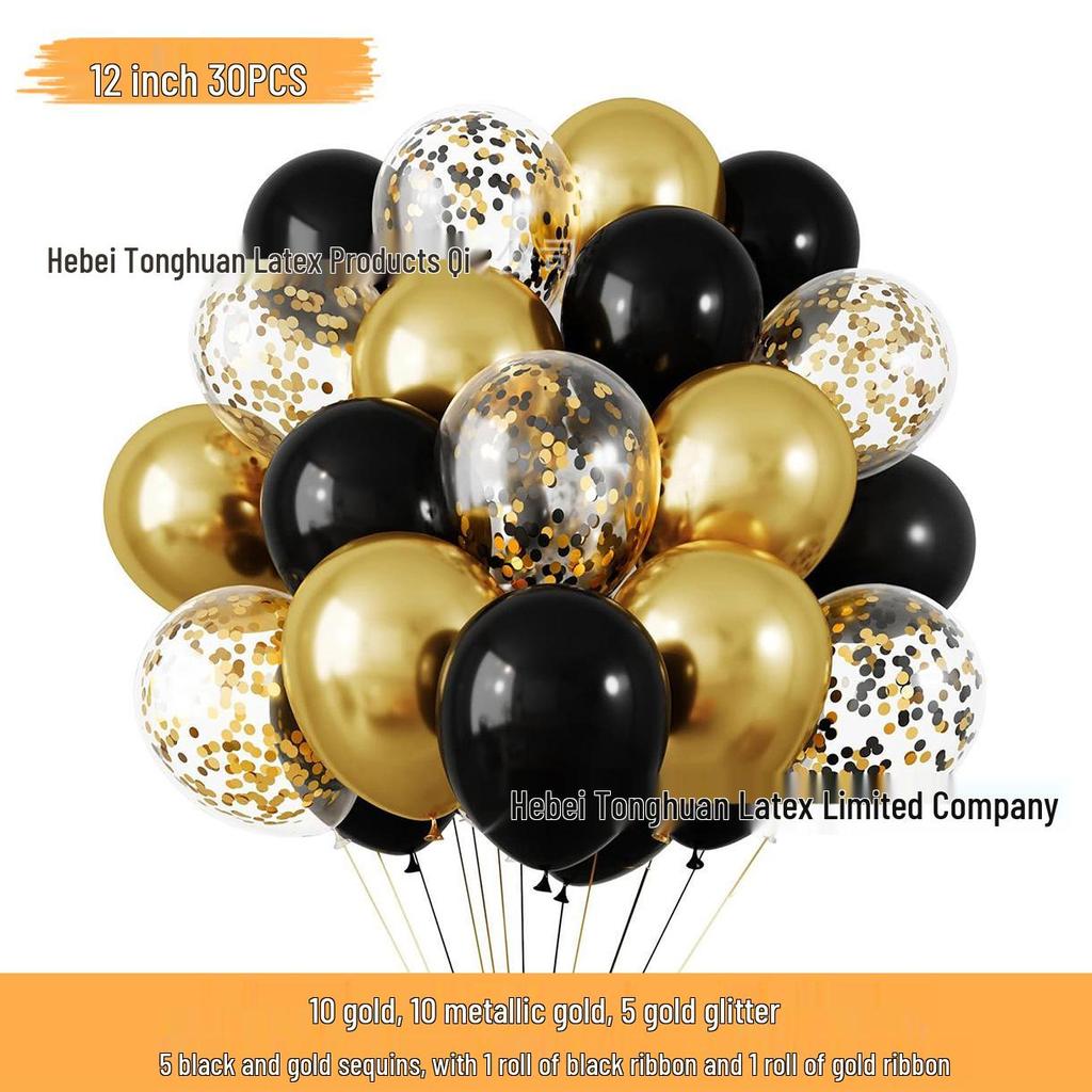 Neues Jahr Matt Glitzer Metallisch Latex Ballon Set für Dekorative Foto Atmosphäre