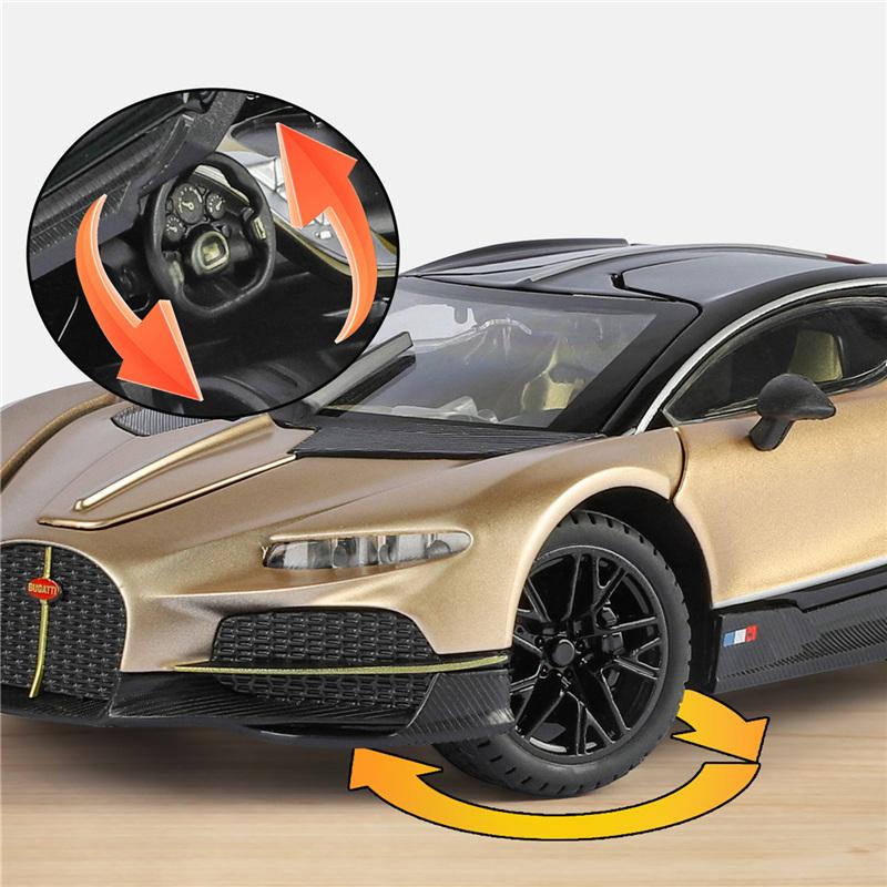 1/24 Bugatti Tourbillon Chiron Alloy Sports Car Model Diecast Metal Racing Super Vehicles Car Model Simulation Sound and Light Kids Gift