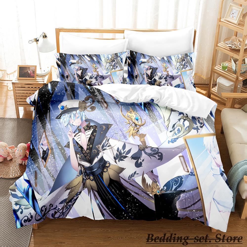 2023 Houseki No Kuni Bedding Set Cartoon Anime three-piece Set Adult Kid Bedroom Duvetcover Sets 3D Kawaii Girls Duvet Cover