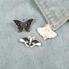 Happy Moth & Butterfly Best Friends Brooch Set - Trendy Denim Bag Accessories