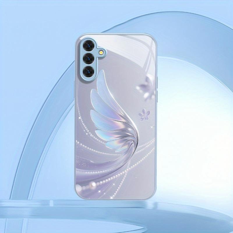 Gradient Angel Wings Electroplating glass phone case for Samsung Galaxy S26 S25 S24 S23 S22 S20 FE Ultra Plus anti drop Cover