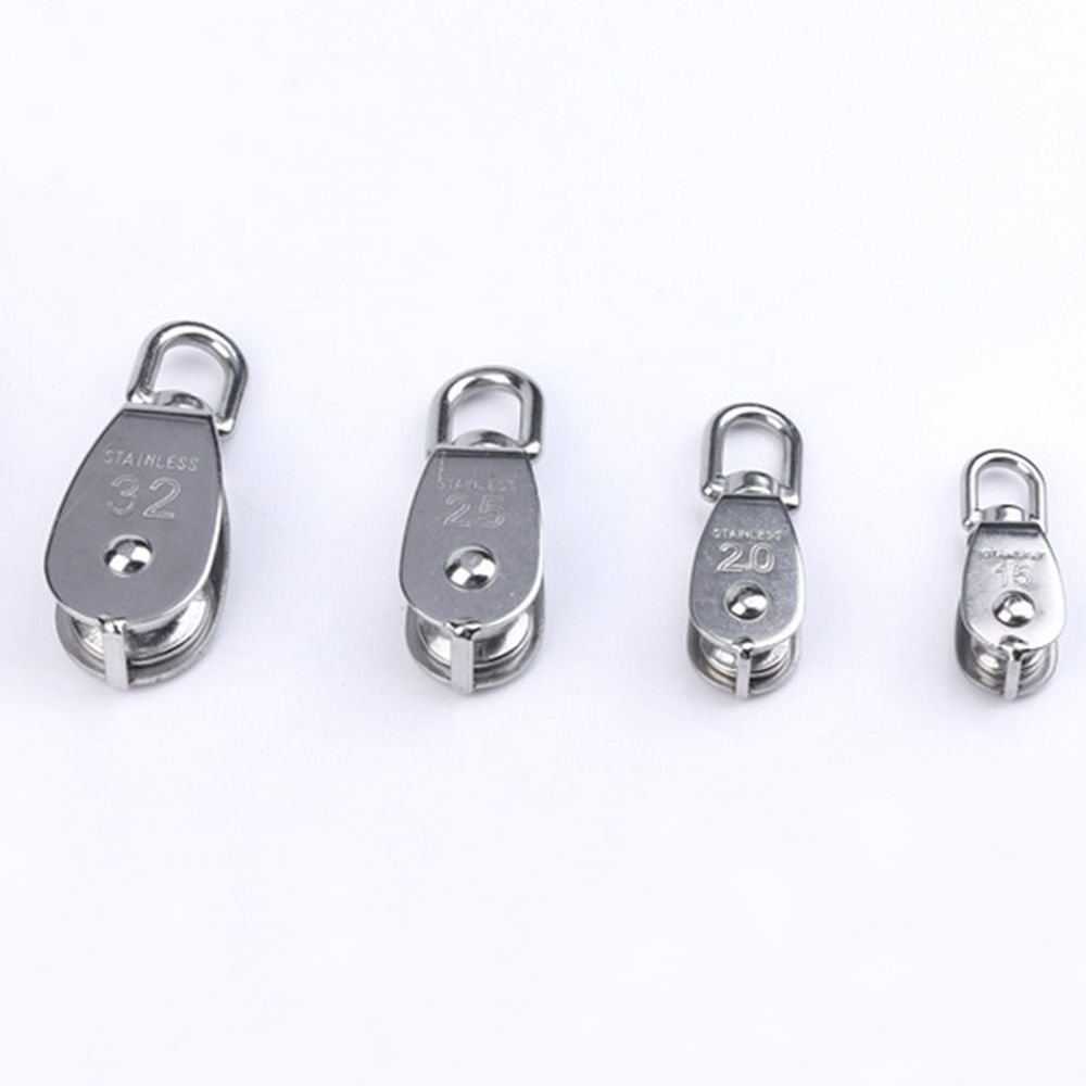 In Traction Loading Fixed 304 Sheave Swivel Block Single Wheel Stainless Steel Rope Pulley