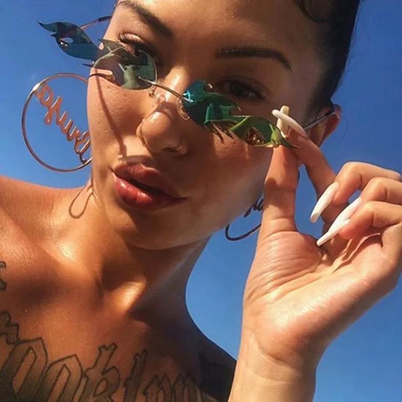 Donna Uomo Streetwear Occhiali da sole stretti Tendenza Rimless Fashion Occhiali  da sole Wave Sun Glasses Fire Flame acquista in modo economico — spedizione  gratuita, recensioni reali con foto — Joom