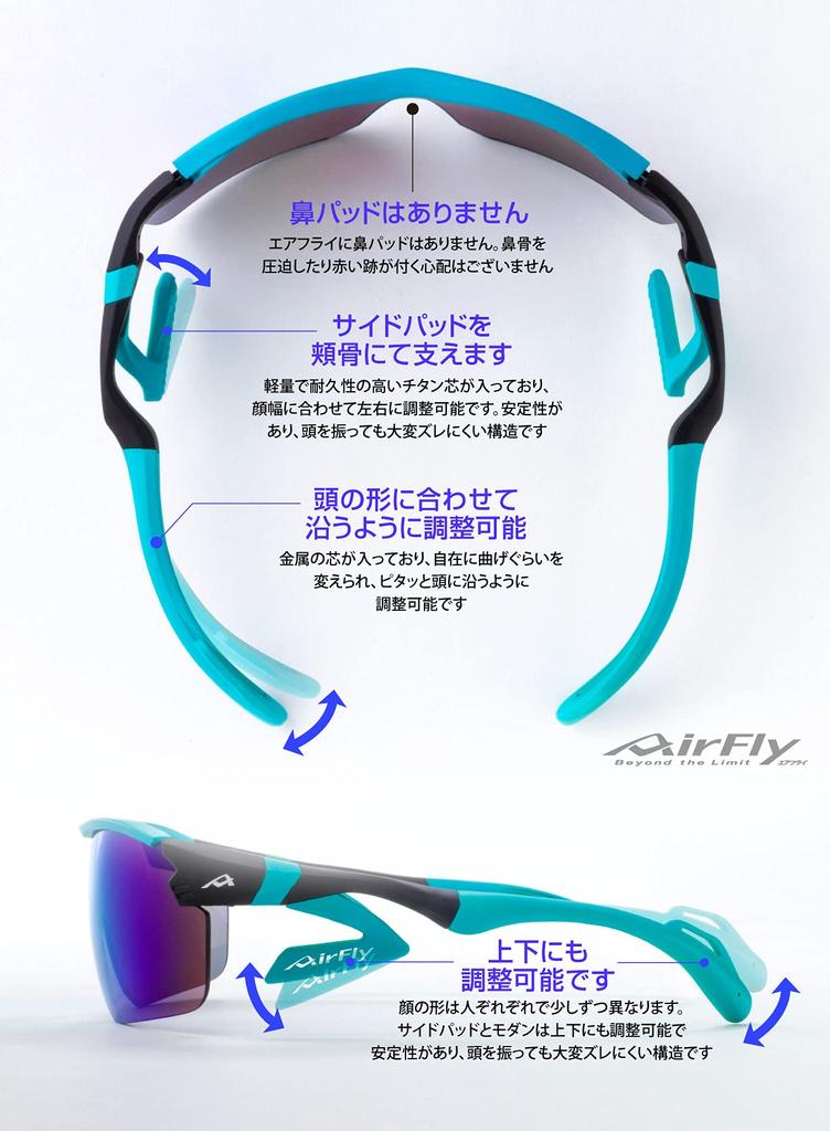 Sportsonnenbrille SCHWARZ MATT mit abnehmbarem Schweißband vorne neue Seitenblenden Nasenpolsterlos AF-305 C-3 Bügel, Polster, Glas, Unisex.