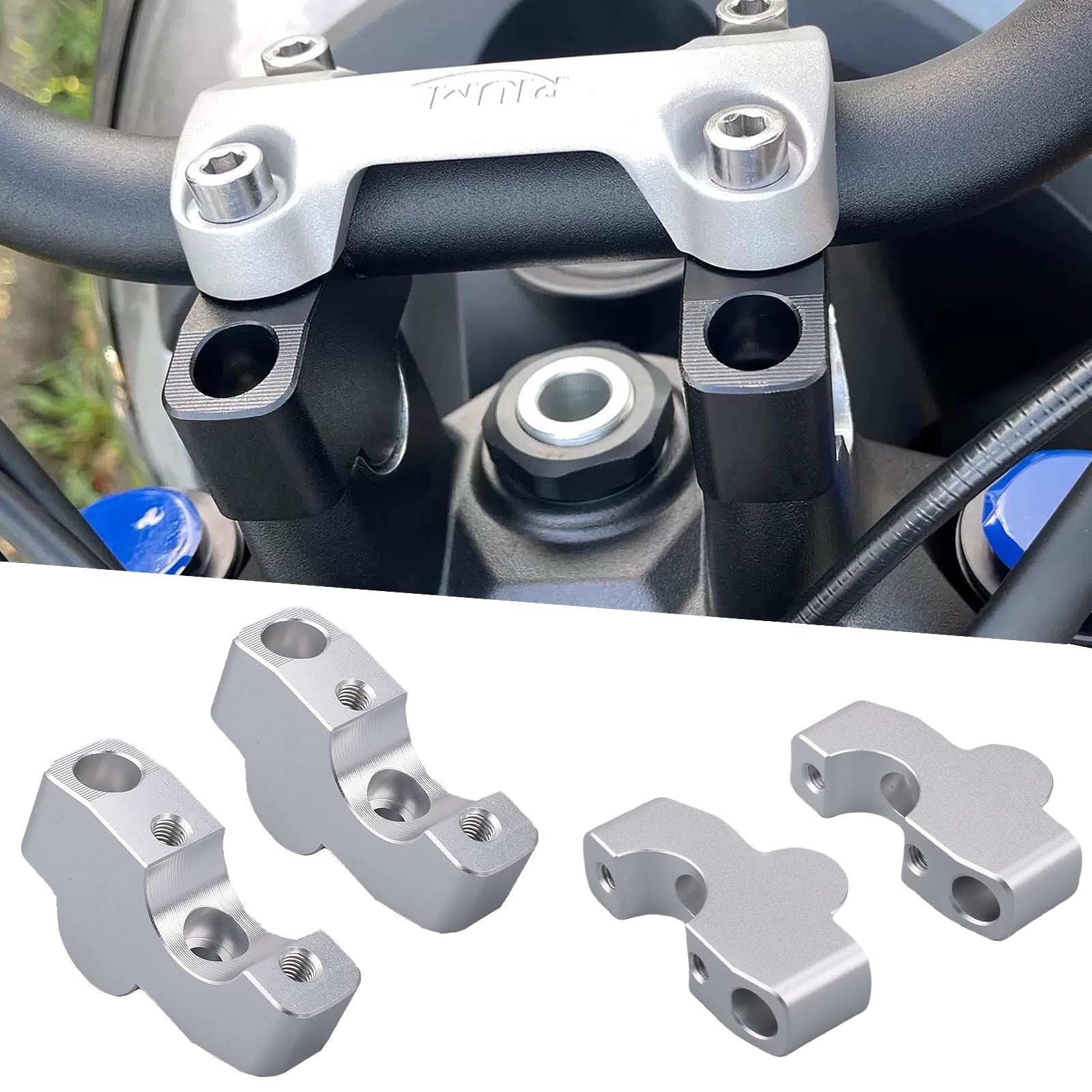 HRuizq Handlebar Spacer/Stopper Applicable to Honda CB650R 2019-2023 CBR650R 2019-2023 серебряный