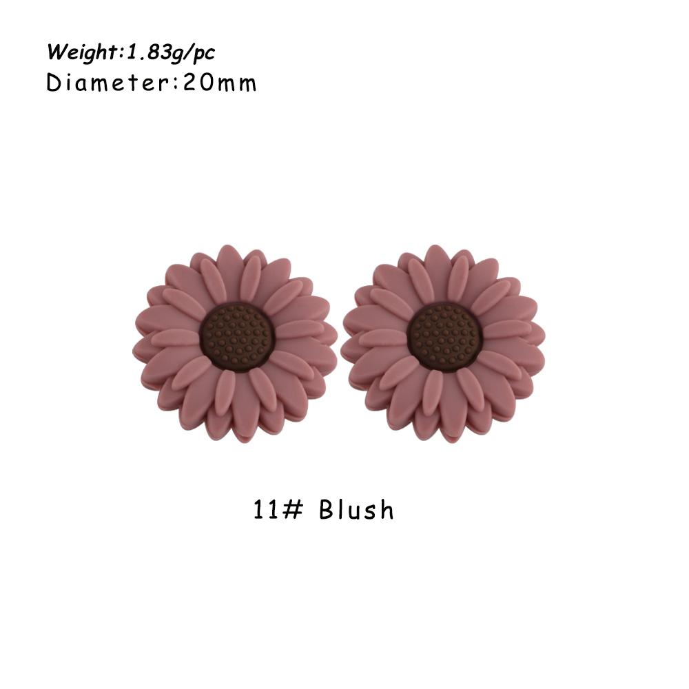 Kovict 5/15Pcs Daisy Sunflower Mini Silicone Beads DIY Pacifier Chain Bracelet Necklace Handmade Accessories For Jewelry Making