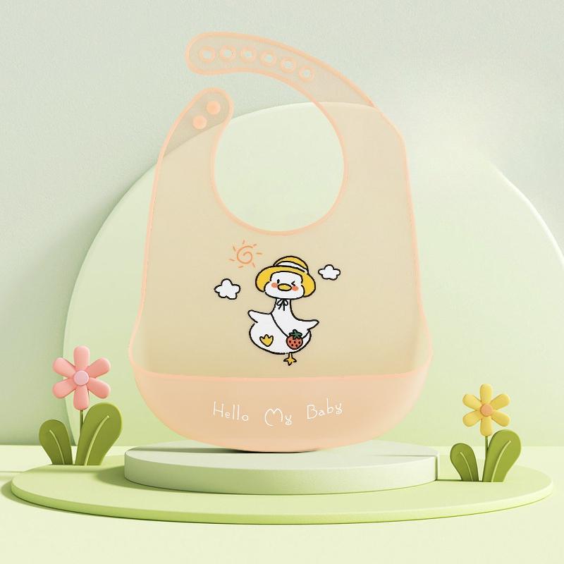 Cute Cartoon Animal Printed Baby Bibs Waterproof Kids Bib Dirtproof Girl Boy Adjustable Soft Silicone Bib Baby Feeding Stuff