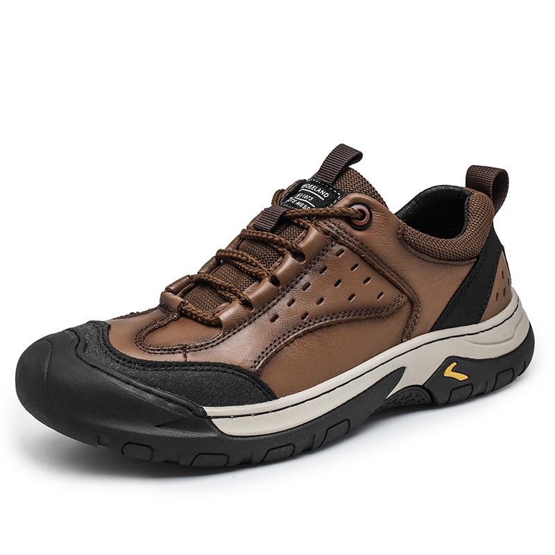 Genuine Leather Mens Casual Shoes Leisure Walk Sneakers Comfortable Male Hiking Shoes Non-Slip Outdoor Shoes Skateboard Footwear