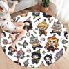 Demon Slayer Round Area Rug Carpet Rug For Living Room Bedroom Sofa Playroom Decor Nonslip Floor Mat
