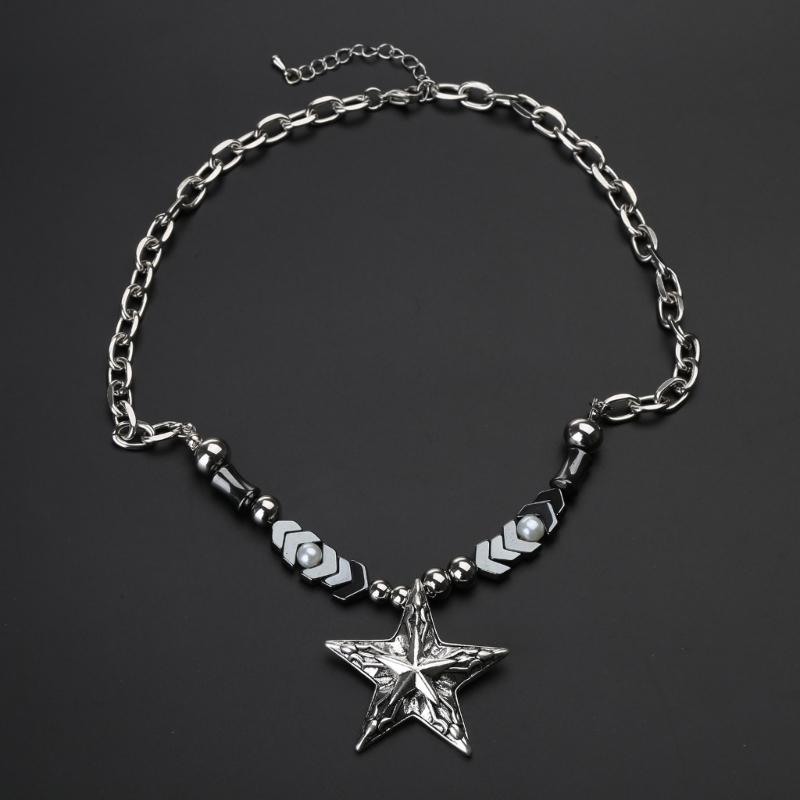 Star Pendant Clavicle Necklace Preal-Decor Stylish Chic Necklace Boho Chunky Chain Jewelry Choker Necklace Perfect Gifts