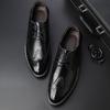 Men Oxford Genuine Leather Dress Shoes Formal Business Shoes Lace Up Flats Male Casual Shoes