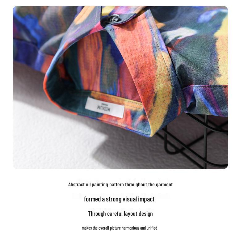 Men's Trendy Design Print Short Sleeve Beach Shirt - Comfortable, Breathable, Youth Casual Style