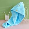 Women's Double Layer Quick-Dry Coral Fleece Hair Towel and Shower Cap - Super Absorbent and Thick with Headband