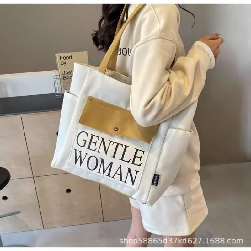 Large Capacity Canvas Bag Women's 2026 New Tote Bag Casual Versatile Student Class Shoulder Commuting Tote Bag