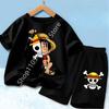 Set di Vestiti Estivi a Maniche Corte Anime Ragazzo Ragazza T-shirt Pantaloncini 2pz Un Pezzo Outfit per Bambini Chopper Luffy Tuta Completo Bambini
