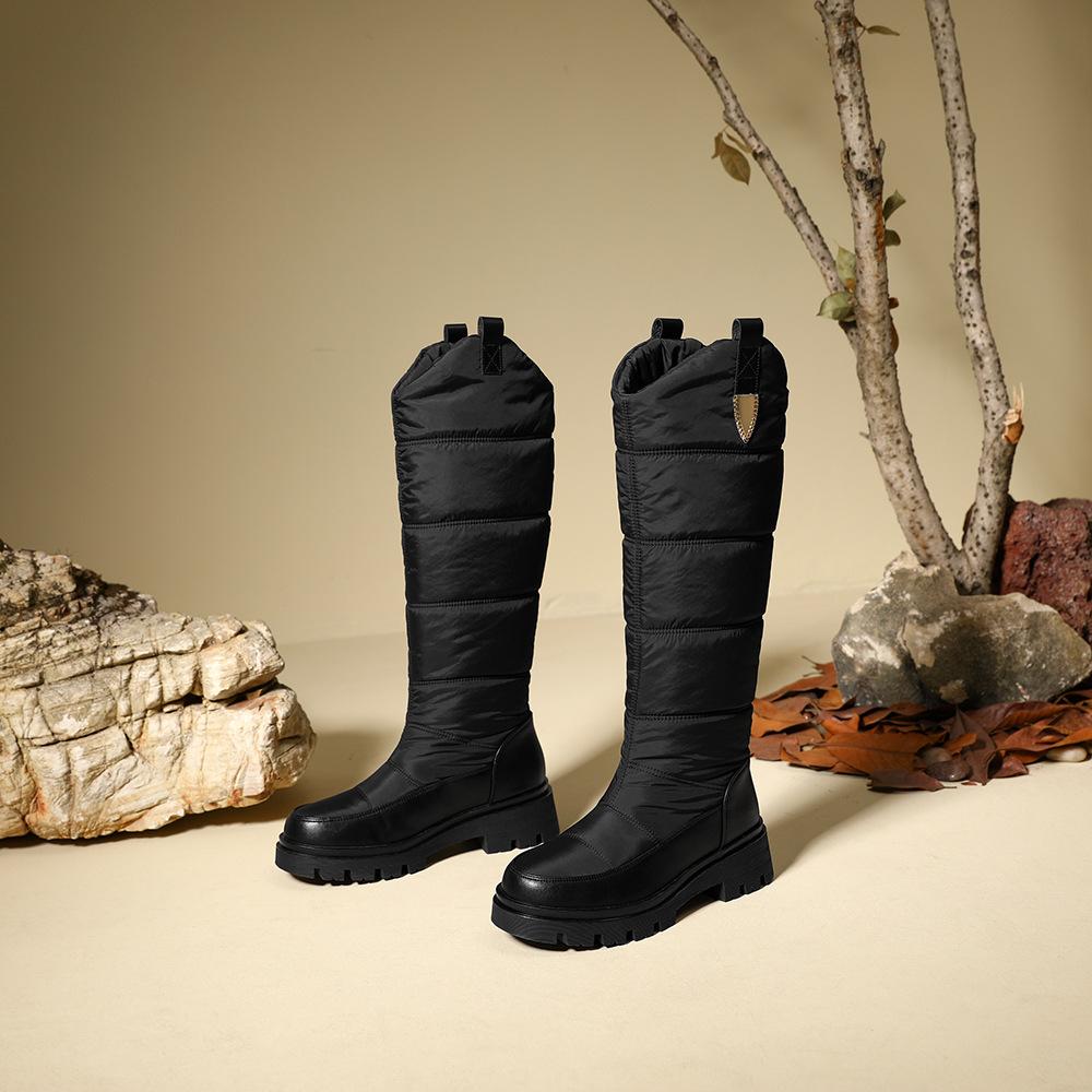 Winter new fashion thickened velvet snow boots women's medium and long tube warm shoes windproof cotton shoes northern cold-resistant boots