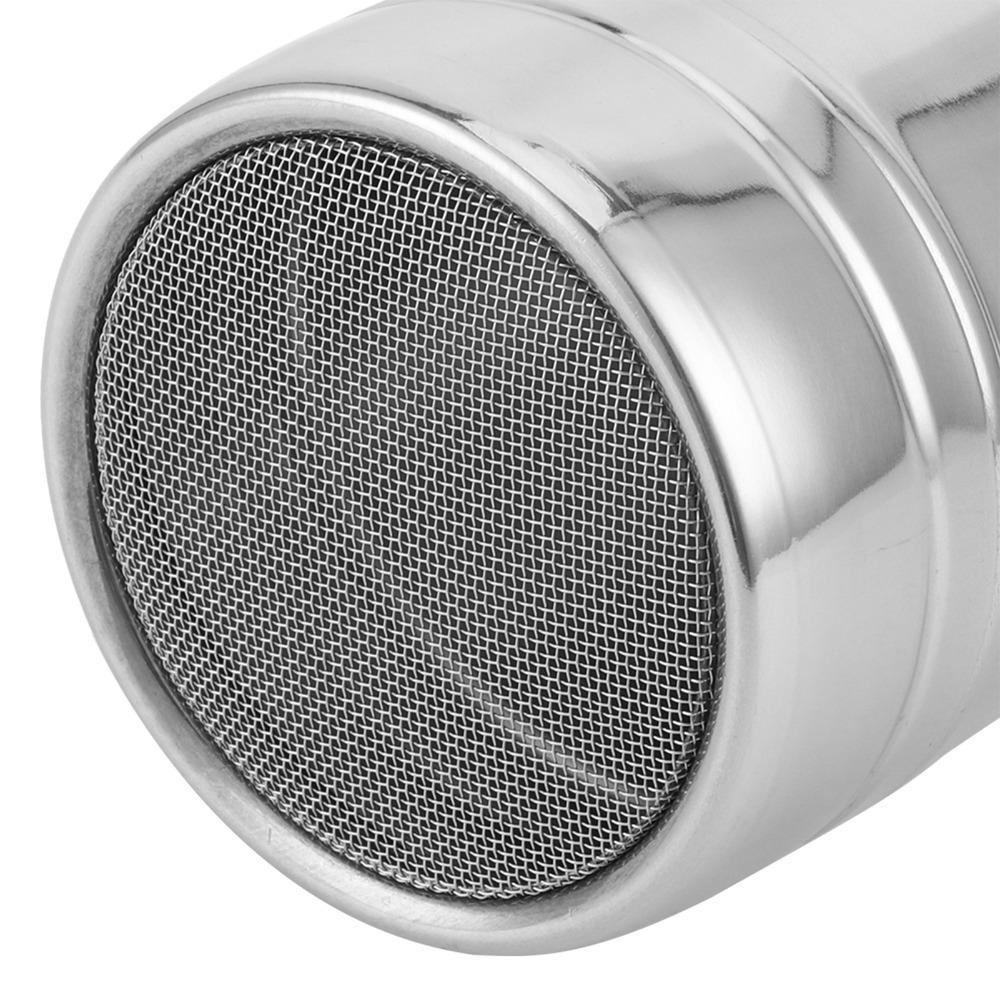 2pcs 304 Stainless Steel Powdered Sugar Shaker With Lid Flour Sifter Duster  For Kitchen
