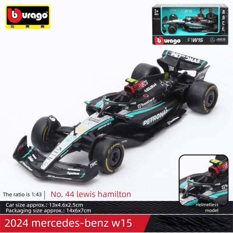

Bburago 1:43 Scale Mercedes-AMG F1 W15 W16 Formula 1 Racing Car Diecast Alloy Model Simulation Vehicle Collectible Gift for Kids