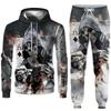 Autumn Venom Animal Starry Sky Pattern Pullover Set 3D Printed Adult Sweater Set Street Hip Hop Trend Fashion Sports Hoodie Set