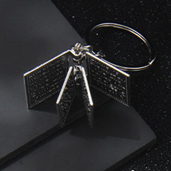 Christian Cross-shaped Keychain Alloy Keychain with Mini Book Pages Faithful Bag Charm Christian Anniversary Gift