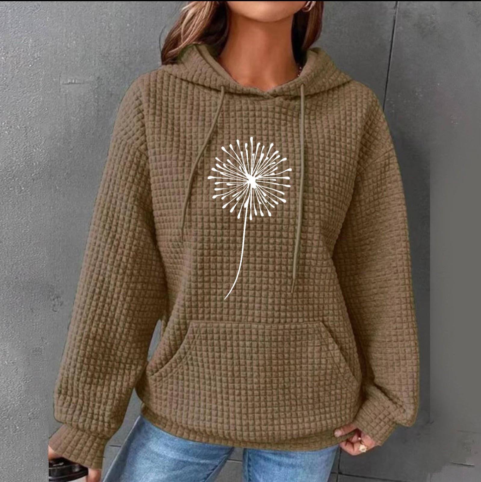 

Женские толстовки с длинным рукавом, повседневные толстовки с капюшоном и шнурком с принтом для женщин, пуловер с карманами M