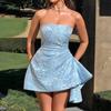 Cross-Border European and American Foreign Trade Women clothes 2025 Spring Summer Amazon Party Evening dress Socialite Style Tube Top Dress
