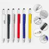 6 In 1 Multifunctional Pen Touch Screen Stylus Capacitive Pen With Screwdriver Ruler Levelgauge Refillable Ballpoint Pencil Tool