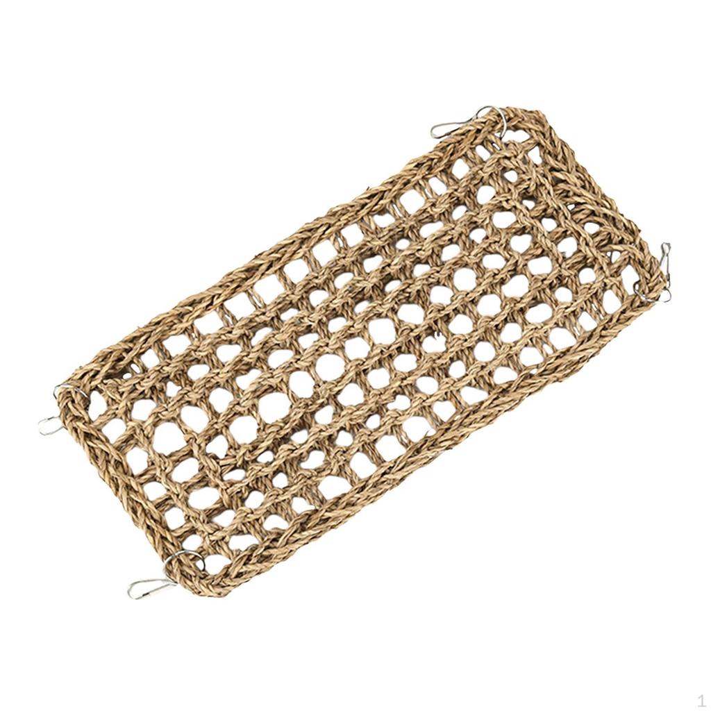 Bird Activity Center with Climbing Rope Ladder And Seagrass Mat for Macaws