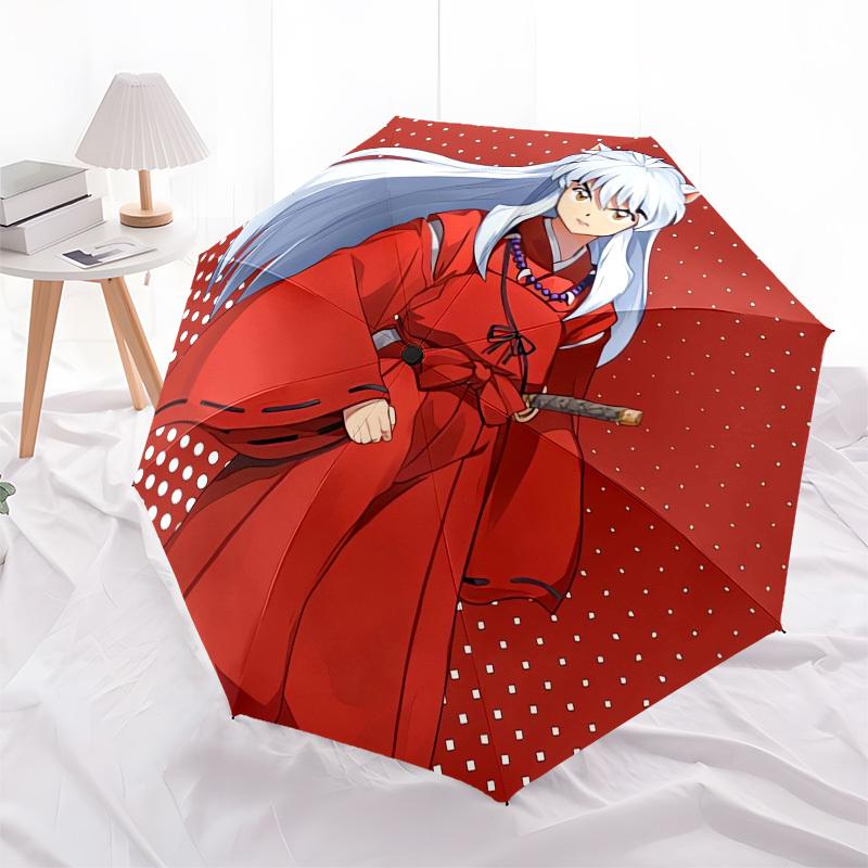 1pc Inuyasha, Red Cloak Themed High-quality Umbrella,Automatic Opening and Closing Umbrella,Multi-functional Umbrella G0811267