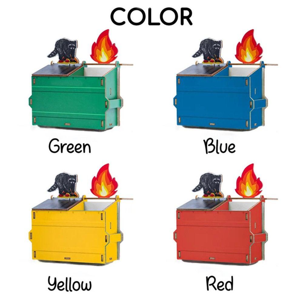 Model Doll Wood Pen Container Raccoon Desk Stationery Storage Wood Pen Holder  Office Desktop